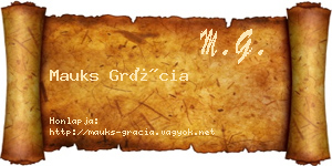 Mauks Grácia névjegykártya